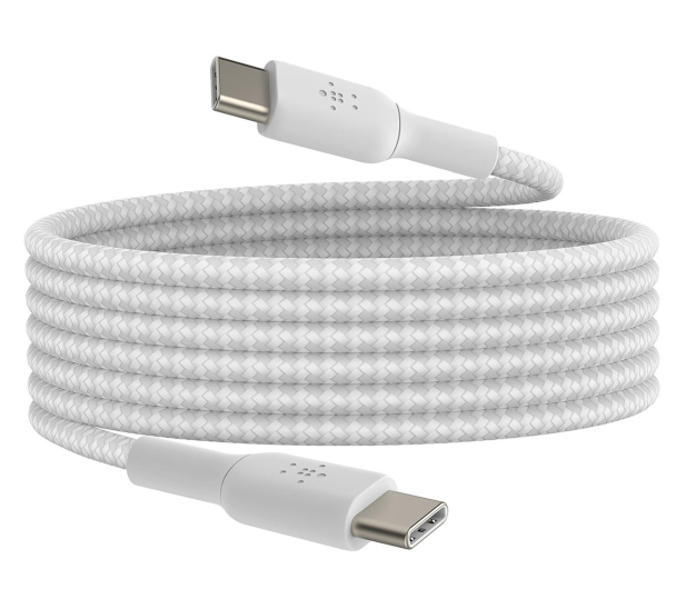 BELKIN Kabel USB C na USB C 60W oplot, biały 2m - 1330480 - zdjęcie